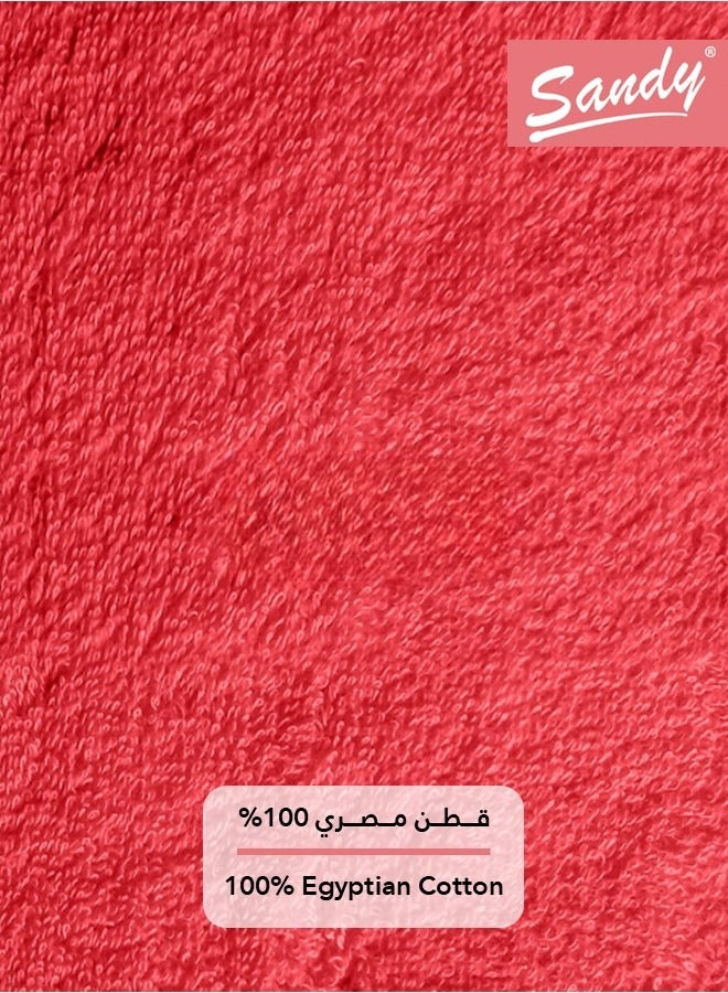 Sandy Premium Hotel Quality Hair Towel Set 100% Cotton Made in Egypt - 600 GSM, Soft Quick Drying and Highly Absorbent (4 Pack - 50x90 cm), Red - Image 4