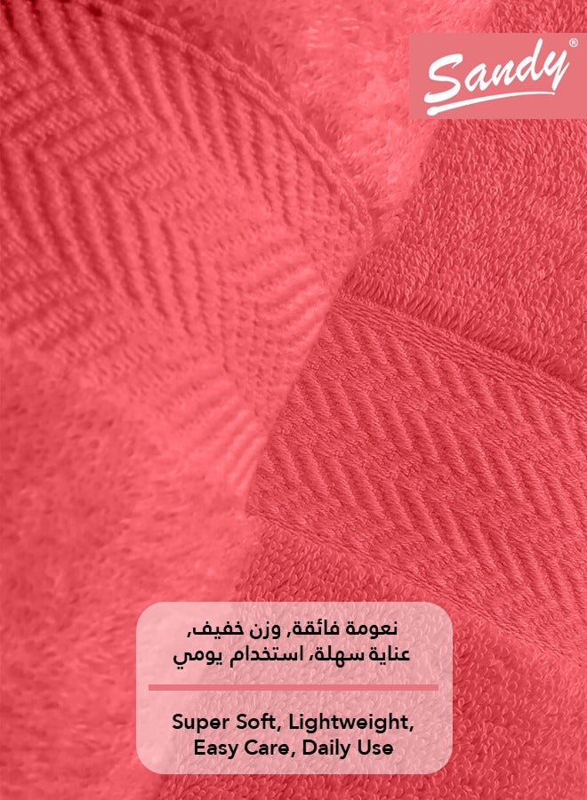 Sandy Premium Hotel Quality Hair Towel Set 100% Cotton Made in Egypt - 600 GSM, Soft Quick Drying and Highly Absorbent (4 Pack - 50x90 cm), Red - Image 5