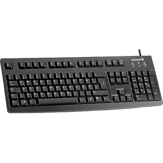 G83-6105, FRANZÖSISCHES LAYOUT, AZERTY TASTATUR, KABELGEBUNDENE TASTATUR, ANGENEHM WEICHE TASTEN-BETÄTIGUNG, KOMPAKT, LANGLEBIG, RECYCLINGFÄHIG, SCHWARZ