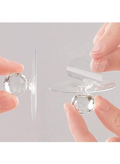 Home Supplies Nagar Home Supplies Nagar 5Pcs SelfAdhesive Drill Free SelfStick Push Pull Helper Diamond Crystal Shaped Hook Clear Knobs for CabinetKitchen DrawerWardrobeBathroom Dresser Furniture Door Window  - Image 2