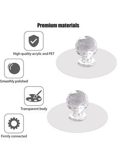 Home Supplies Nagar Home Supplies Nagar 5Pcs SelfAdhesive Drill Free SelfStick Push Pull Helper Diamond Crystal Shaped Hook Clear Knobs for CabinetKitchen DrawerWardrobeBathroom Dresser Furniture Door Window  - Image 4