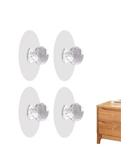 Home Supplies Nagar Home Supplies Nagar 5Pcs SelfAdhesive Drill Free SelfStick Push Pull Helper Diamond Crystal Shaped Hook Clear Knobs for CabinetKitchen DrawerWardrobeBathroom Dresser Furniture Door Window  - Image 1