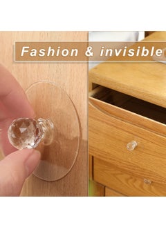 Home Supplies Nagar Home Supplies Nagar 5Pcs SelfAdhesive Drill Free SelfStick Push Pull Helper Diamond Crystal Shaped Hook Clear Knobs for CabinetKitchen DrawerWardrobeBathroom Dresser Furniture Door Window  - Image 3