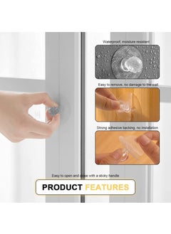 Home Supplies Nagar Home Supplies Nagar 5Pcs SelfAdhesive Drill Free SelfStick Push Pull Helper Diamond Crystal Shaped Hook Clear Knobs for CabinetKitchen DrawerWardrobeBathroom Dresser Furniture Door Window  - Image 5