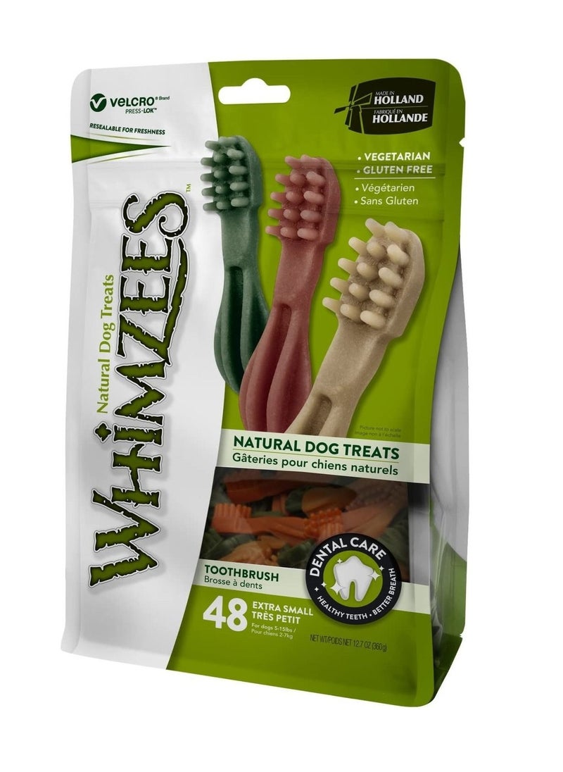 WHIMZEES - Natural Grain Free Dental Toothbrush Dog Treats 48Pcs 360G - Image 1