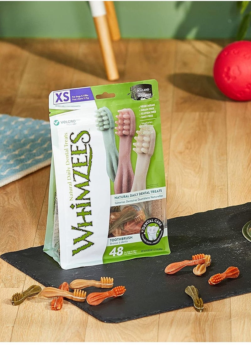 WHIMZEES - Natural Grain Free Dental Toothbrush Dog Treats 48Pcs 360G - Image 1