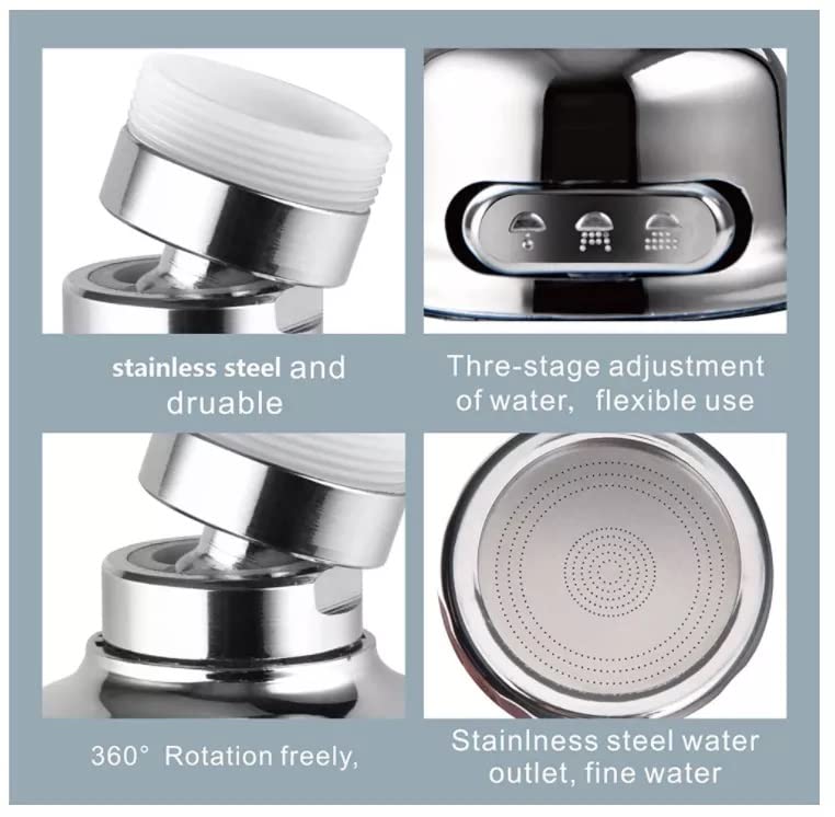 AKRIZA Tap Extender for Kitchen Sink | 3 Modes Movable 360° Rotatable Splash Filter Faucet | Up to 30% Water Saving | Flexible Tap Aerator | Kitchen & Bathroom Tap Extension Kitchen Accessories Items - Image 4