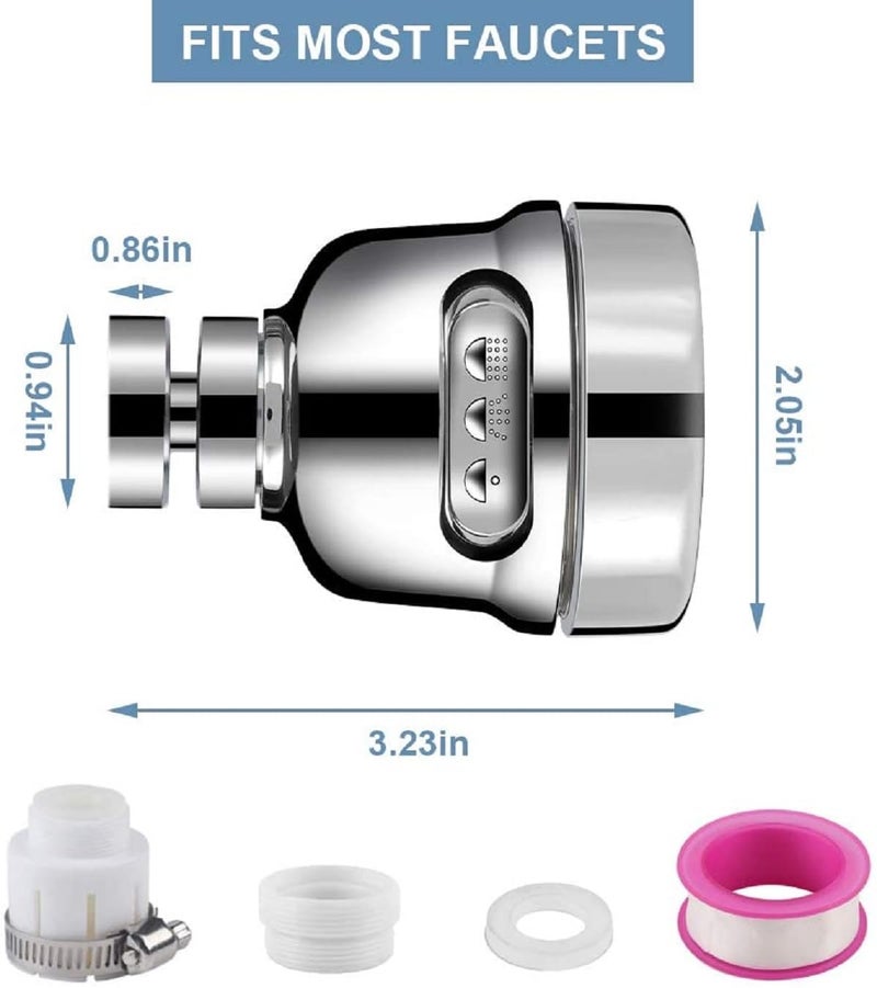 AKRIZA Tap Extender for Kitchen Sink | 3 Modes Movable 360° Rotatable Splash Filter Faucet | Up to 30% Water Saving | Flexible Tap Aerator | Kitchen & Bathroom Tap Extension Kitchen Accessories Items - Image 2