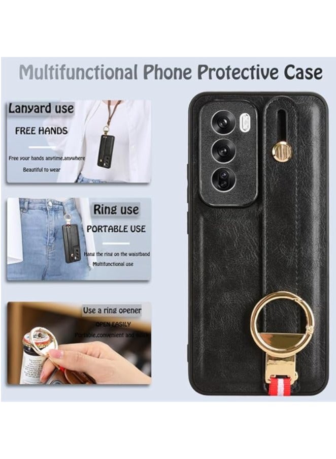 general The case is compatible with the OPPO Reno12 Pro 5G, with lanyard and wristband, PU leather comfortable feel non-slip combo phone case for OPPO Reno12 Pro - Image 2