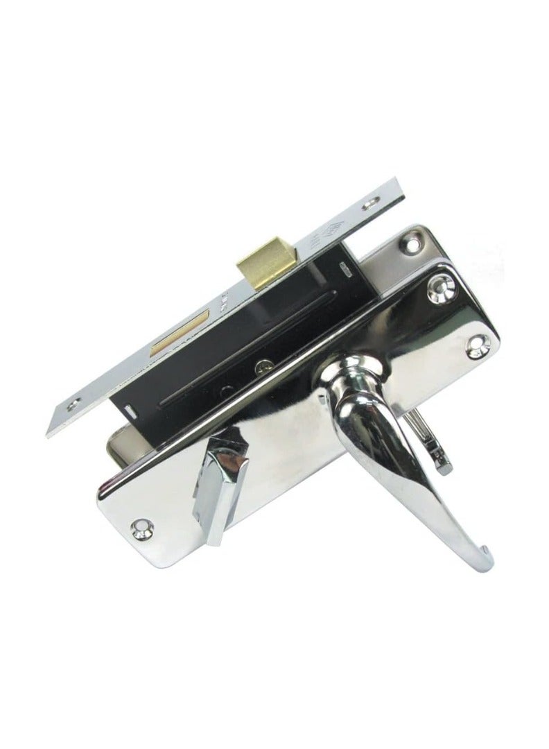 KNP KNP Stainless Steel Door Handle Set with Lock Body Door Knobs Set With Handle 2294 Silver