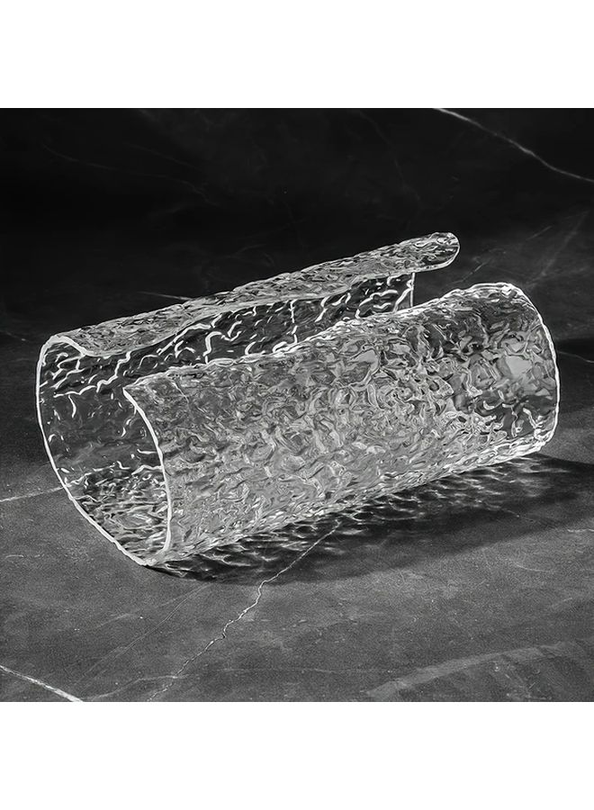 Round Plastic Tissue Box Holder High End Minimalist Design Water Ripple Texture Transparent - Image 3