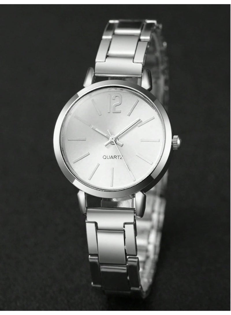 4-Piece Women’s Casual Luxury Set (Quartz Watch & Bracelets) Made Of 14K Gold-Plated Stainless Steel - Image 4