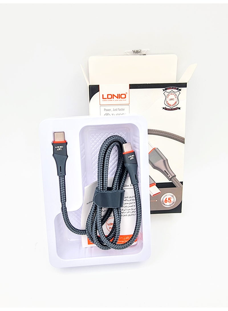 LDNIO Original Charging Cable USB-C to USB-C 1 Meter Long, High Quality, Supports Fast and Safe Charging, and Data Transfer Speed Compatible with All Type-C Devices. - Image 4
