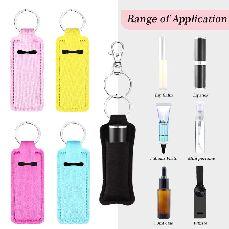 Bysiter Chapstick Holder Lip Balm Sleeves Pouch Portable Lipstick Lip Gloss Holder Bags With Clip for Women (Pink Black etc) - Image 4
