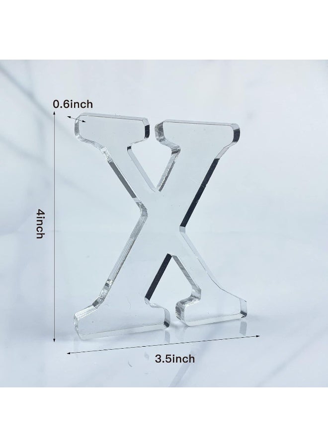 TPGP 4 Inch Designable Acrylic Letters Unfinished Acrylic Letters For Wall Decor Decorative Standing Letters Slices Sign Board Decoration For Craft Home Party Projects (X) - Image 2