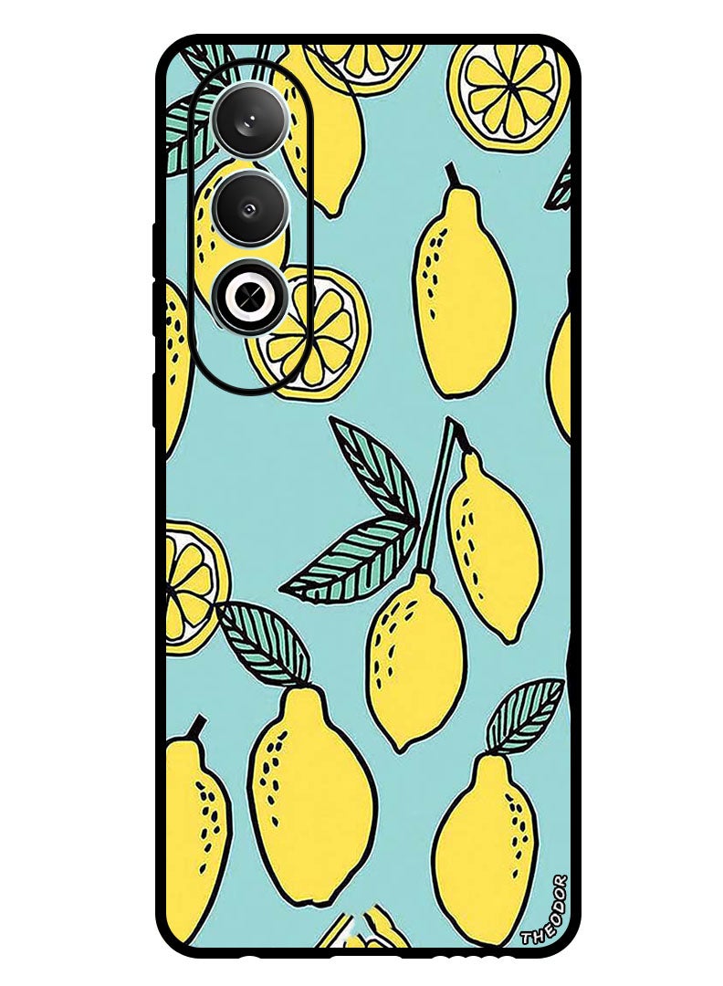 Theodor Protective Case Anti Scratch Shock Proof Bumper Cover For OnePlus Nord CE 4 Lemons Background Turqoise - Image 1