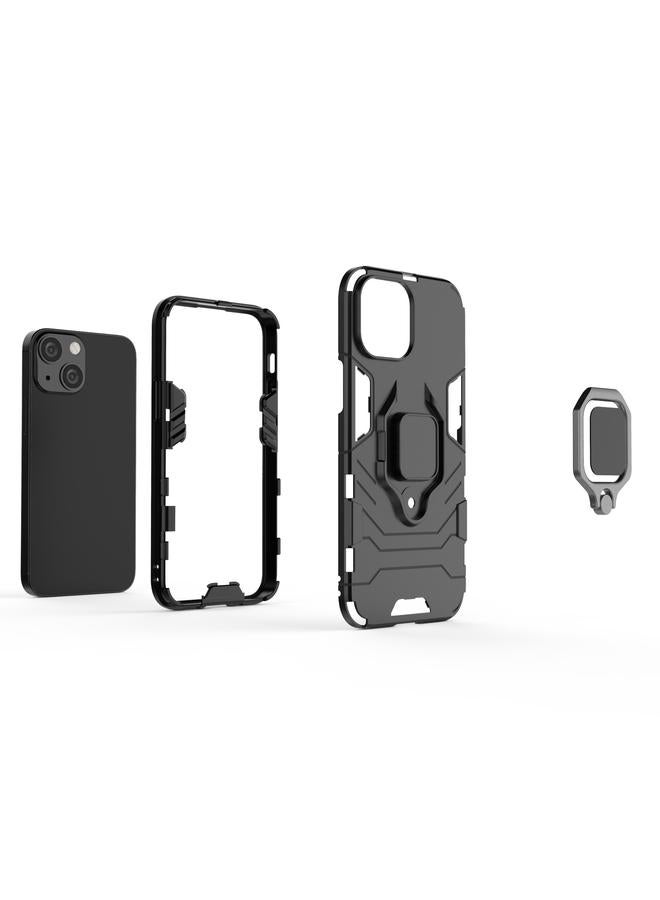 S-TOP Case For iPhone 13 mini Shockproof PC + TPU Protective Case with Magnetic Ring Holder - Image 3