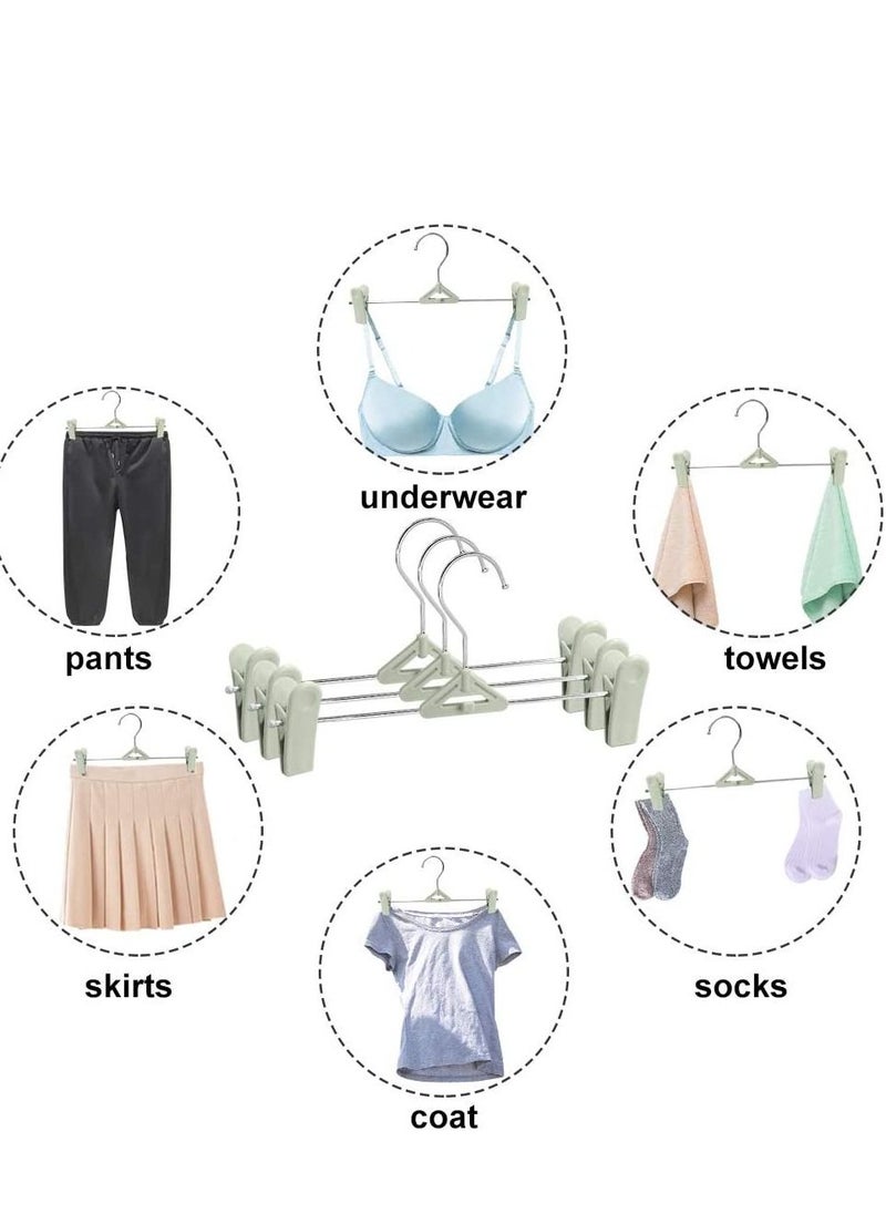 SYOSI - Skirt Hangers with Clips, Pants Hangers, Stackable Slim Plastic Pants Hangers with Clips, Closet Hangers for Shorts Shirts Jeans Dresses Slacks Coats  Space Saving Hangers 30 Pack - Image 1