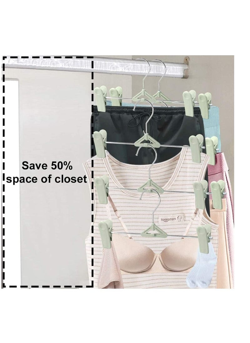SYOSI - Skirt Hangers with Clips, Pants Hangers, Stackable Slim Plastic Pants Hangers with Clips, Closet Hangers for Shorts Shirts Jeans Dresses Slacks Coats  Space Saving Hangers 30 Pack - Image 1