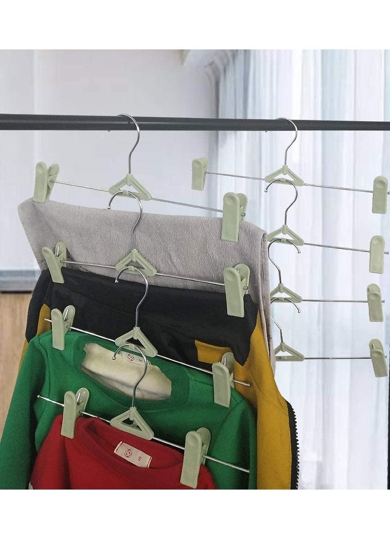 SYOSI - Skirt Hangers with Clips, Pants Hangers, Stackable Slim Plastic Pants Hangers with Clips, Closet Hangers for Shorts Shirts Jeans Dresses Slacks Coats  Space Saving Hangers 30 Pack - Image 1