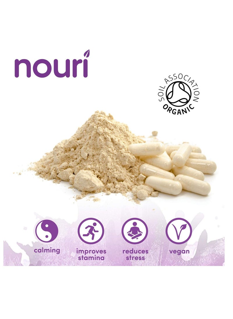 NOURI - Organic Ashwagandha Capsules, 120 Capsules 500mg Extract per Serving - Image 1