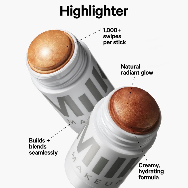 Milk Makeup Highlighter â€“ Cream Highlighter Stick for Face + Body with Radiant, Shimmery Glow â€“ Buildable, Blendable, Vegan Formula for All Skin Types â€“ Lit (Champagne), 0.21 oz - Image 2