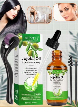 60ml Jojoba Oil with Roller for Hair Growth 100% Pure Natural and Cold Pressed for Hair Face Body Nails Rich in Vitamin E for Healthy Skin Hair Breakage and Split Ends - pzsku/Z3536820F0A6ED552F3D8Z/45/_/1711433247/f33ea429-81fa-4e11-9a10-88721bfb3f76