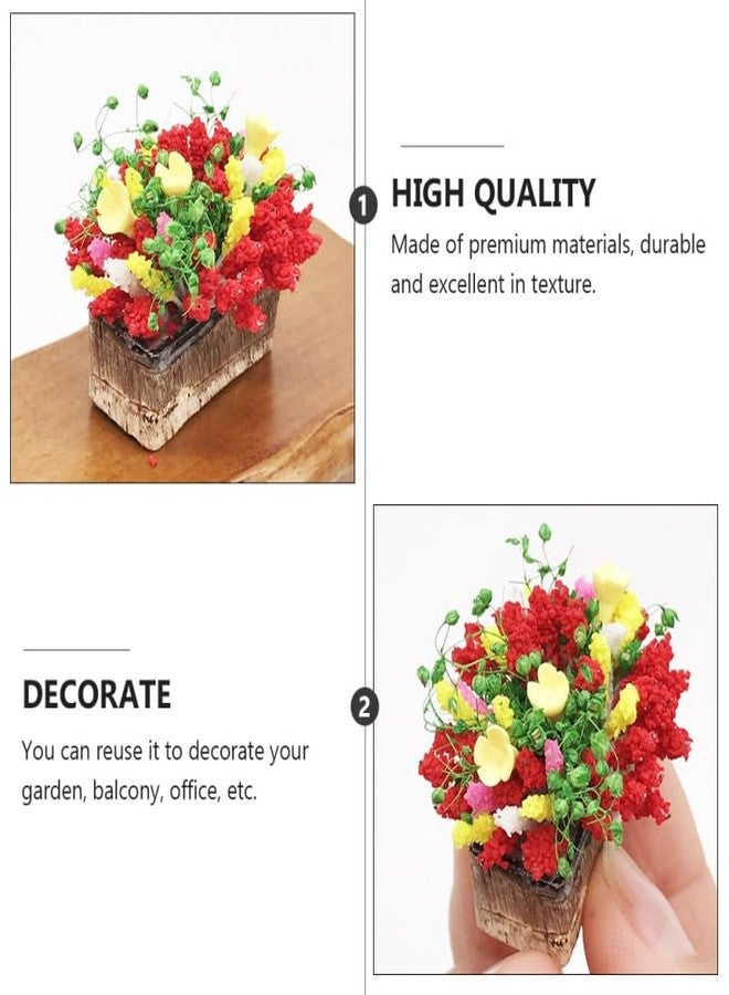 ifundom 3pcs Miniature Potted Plants Dollhouse Miniature Bonsai Plant Doll House Mini Potted Flower Model Tiny Artificial Vegetatio Greenery Ornament for Home Doll House Decor - Image 3