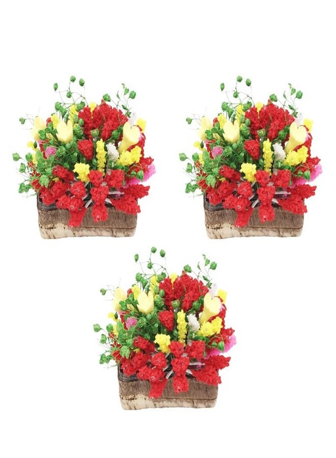 ifundom 3pcs Miniature Potted Plants Dollhouse Miniature Bonsai Plant Doll House Mini Potted Flower Model Tiny Artificial Vegetatio Greenery Ornament for Home Doll House Decor - Image 1