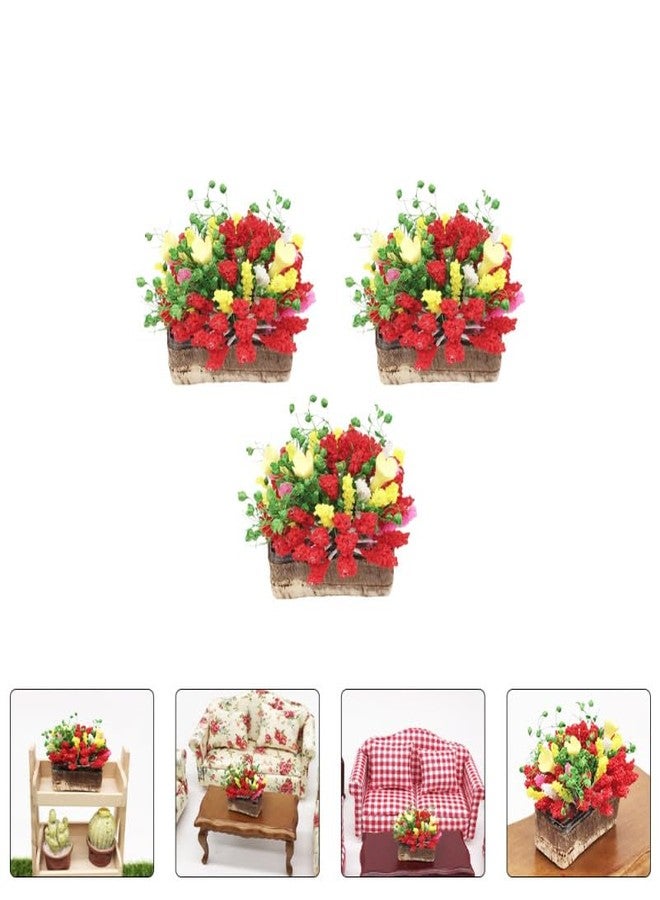 ifundom 3pcs Miniature Potted Plants Dollhouse Miniature Bonsai Plant Doll House Mini Potted Flower Model Tiny Artificial Vegetatio Greenery Ornament for Home Doll House Decor - Image 4
