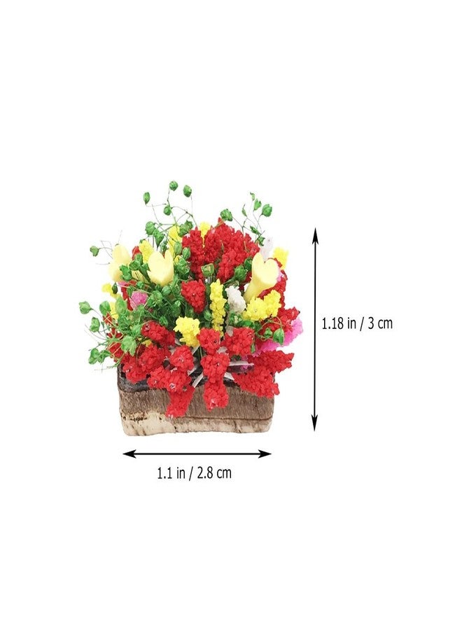 ifundom 3pcs Miniature Potted Plants Dollhouse Miniature Bonsai Plant Doll House Mini Potted Flower Model Tiny Artificial Vegetatio Greenery Ornament for Home Doll House Decor - Image 2