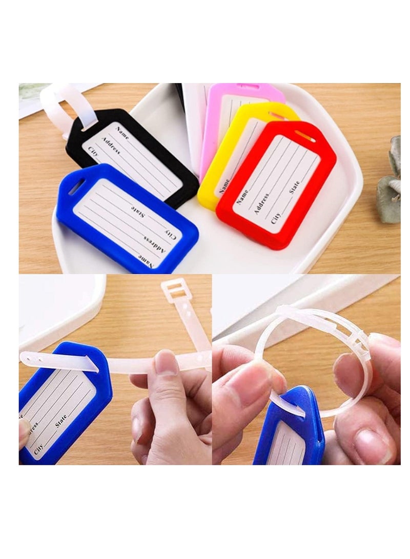 ECVV Luggage Tags 10pcs, Plastic Luggage Identifiers Key Tags with Name and Addresss for Luggage Pet Name Tags Travel Accessories - Image 3