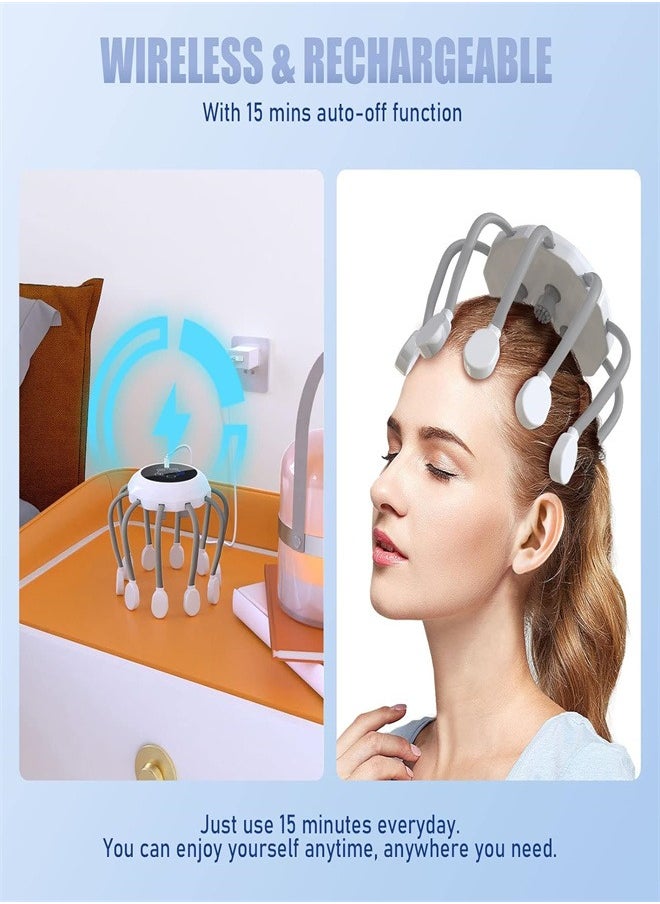 joyzzz Smart Wireless 5-mode Electric Head Massager With 14 Vibration Contacts That Vibrate the Scalp 360 Degrees to Relieve Stress and Tension and Improve Sleep  - Image 3
