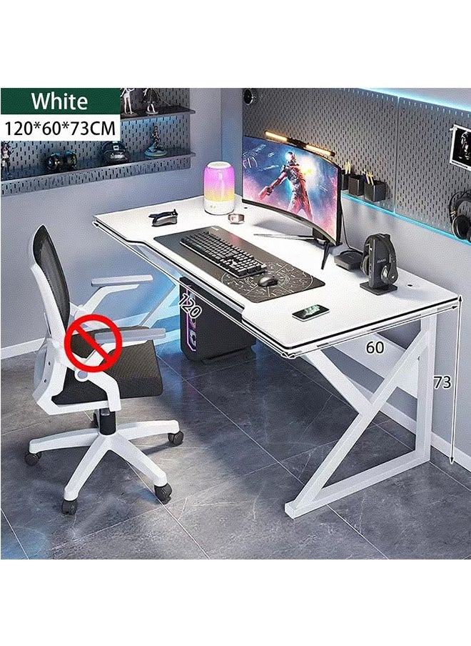 JCB CHIC Gaming Desktop Computer Desk，Ergonomic Home Office Desk Gaming Table PC Computer Gaming Desk, Workstation for Gift Idea (White,L120cm*W60cm* H73cm)  - Image 2