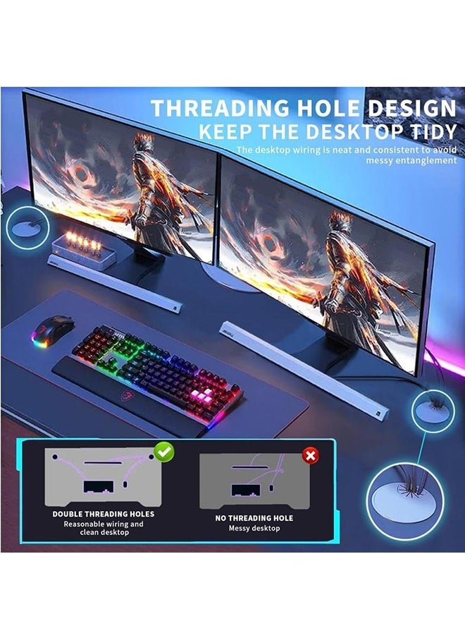 JCB CHIC Gaming Desktop Computer Desk，Ergonomic Home Office Desk Gaming Table PC Computer Gaming Desk, Workstation for Gift Idea (White,L120cm*W60cm* H73cm)  - Image 5