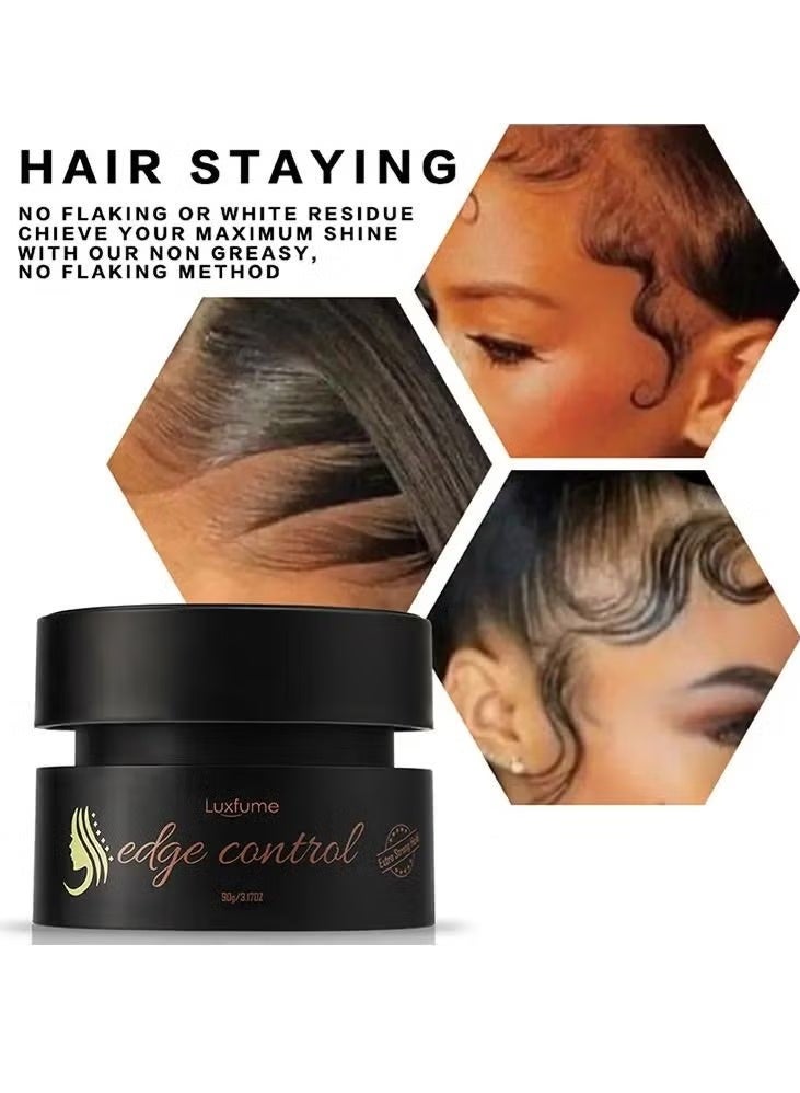 Luxfume Edge Control for Black Hair No Flaking Nourish Hair And Styling High Shining Long Lasting Extreme Strong Natural Formula Hair Gel 90g - Image 5