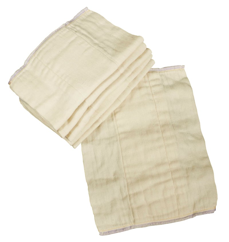 OsoCozy Unbleached Prefold Cloth Diapers by OsoCozy â€“ 100% Cotton, Durable, Soft, Absorbent, Sustainable & Economical - 9.5"x13", Fits 4-10 Lbs. - (Preemie 2x6x2) - Image 1