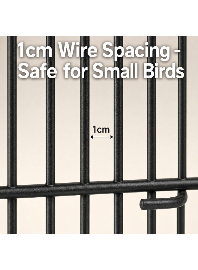 UREVO Large Metal Birdcage, Upright Breeding Cage, Open-Top Parrot Cage. Features a Sliding Tray and Nest. Easy to Clean and Spacious. Suitable for Parrots, Macaws, Cockatiels, Canaries, Finches, Lovebirds, Pigeons, Etc - Image 5