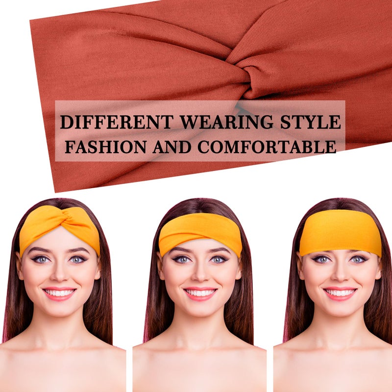 FEQO 21 Pieces Twist Headbands for Women Non-Slip Twisted Turban Stretchy Elastic Colorful Hair Bands for Workout Yoga Sports(Elegant Colors) - Image 5