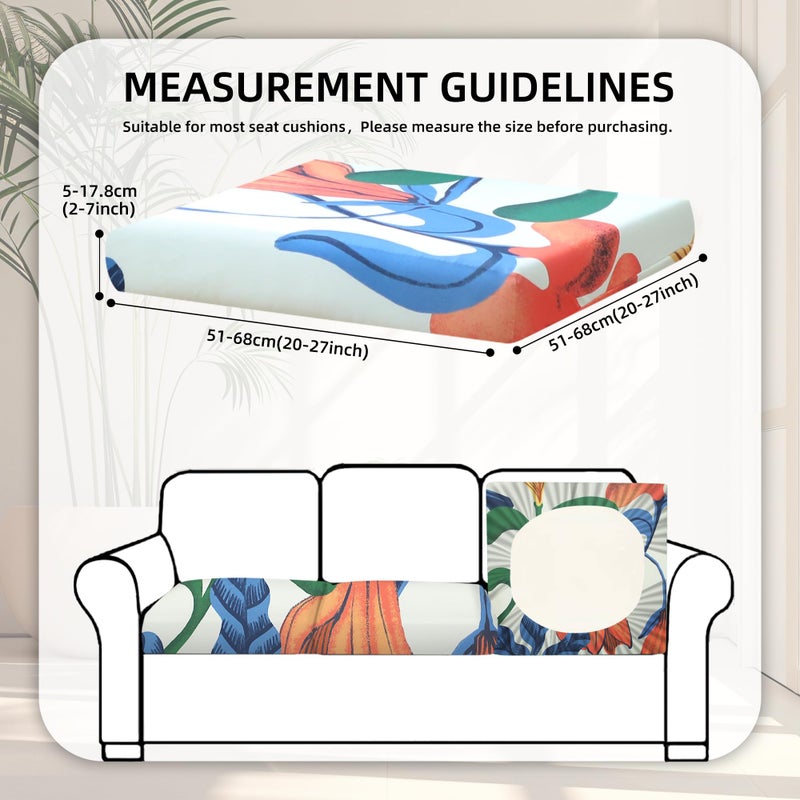 BIETYONE 8Pcs Stretch Patio Cushion Covers, Outdoor Couch Covers Replacement,Outdoor Couch & Sofa Slipcovers,for Patio Furniture Cushion Covers,Washable Reusable Furniture Protector (Print,Cover Only) - Image 2