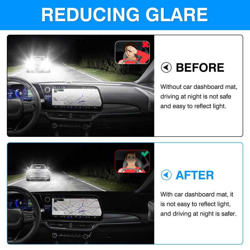 Autorder Dashboard Cover Mat for Chevy Chevrolet Equinox EV 2024 2025 2026 Accessories Dash Cover Upgrade Velvet Dash Mat Sunshade Glare UV Rays Protector - Image 4