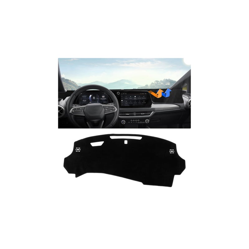 Autorder Dashboard Cover Mat for Chevy Chevrolet Equinox EV 2024 2025 2026 Accessories Dash Cover Upgrade Velvet Dash Mat Sunshade Glare UV Rays Protector - Image 1