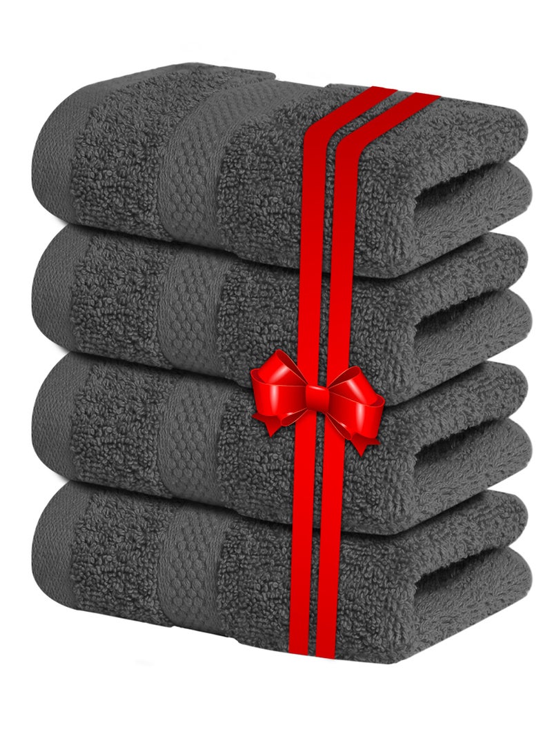 Infinitee Xclusives - Infinitee Xclusives Premium Grey Washcloths Set – Pack of 4, 13 x 13 Inches (33 x 33cm) 100% Cotton Wash Cloths for Your Body and Face Towels, Kitchen Dish Towels and Rags, Baby Washcloth - Image 1