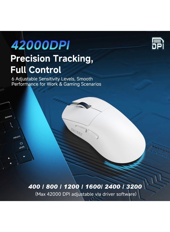 Nacodex NJ08 Ultra wireless gaming mouse, PAW3950 flagship sensor,  polling rate, 42000DPI, the third mock examination connection, Bluetooth, 2.4G, USB-C, ultra-light ergonomic design - Image 4