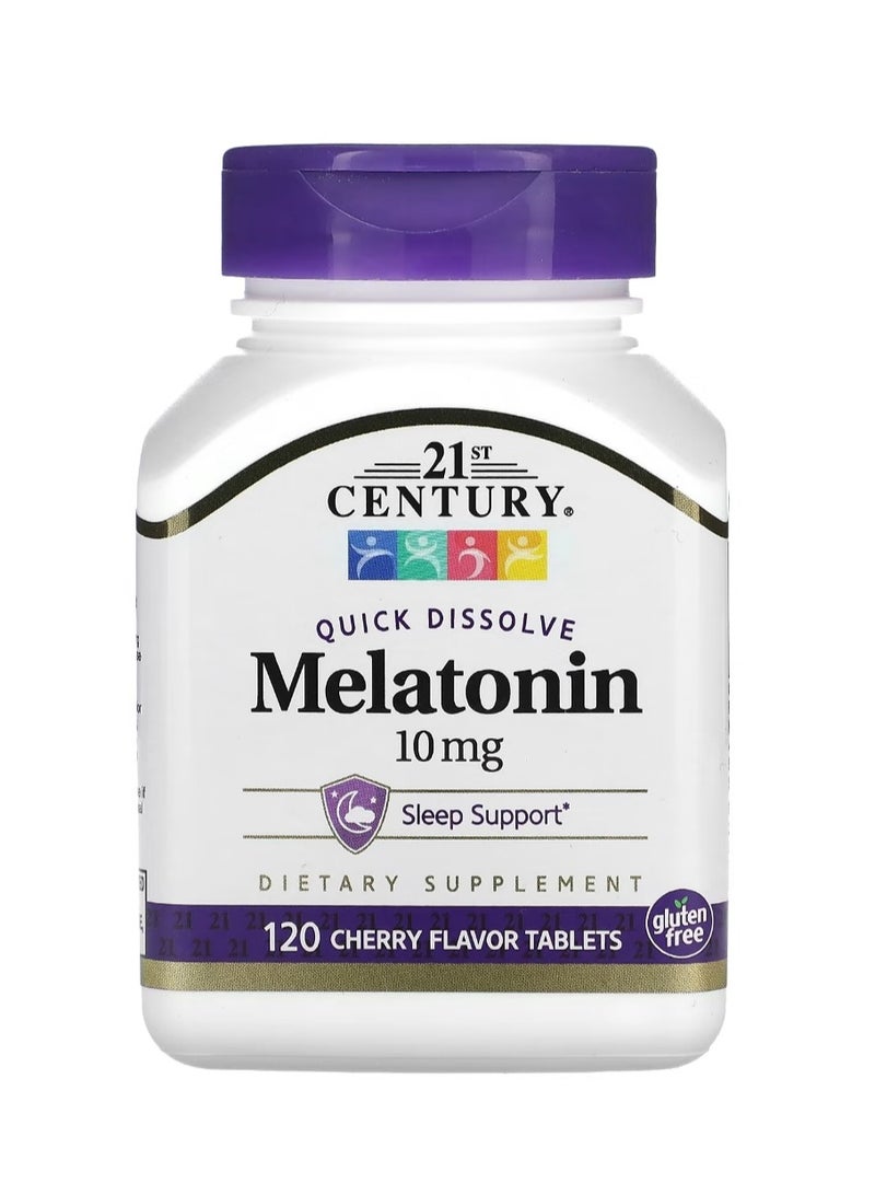 القرن الحادي والعشرون ميلاتونين سريع الذوبان بنكهة الكرز 10 ملغ، 120 قرص - Image 1