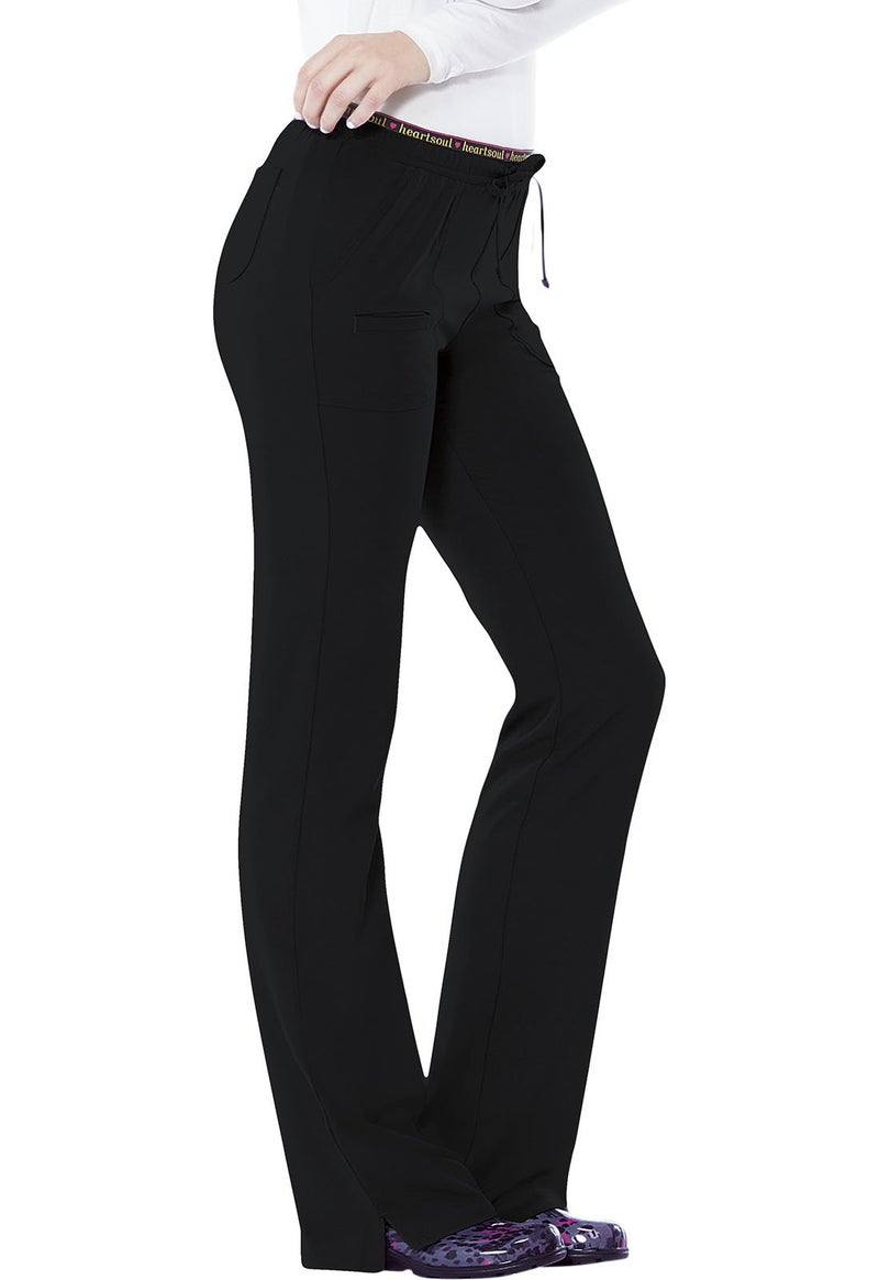 Heartsoul Scrubs Women's Break On Through "heart Breaker" Low Rise Drawstring Pant, black, XL - Image 2