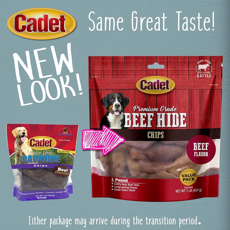 Cadet Premium Grade Beef Hide Chips for Dogs Beef Flavor 1 Pound - Image 5