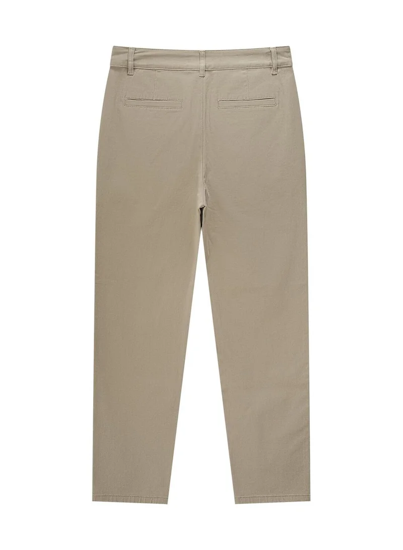 جيوردانو بنطلون نسائي منسوج بخصر مرتفع وقصة مستقيمة ضيقة