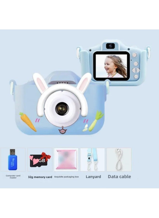Children's Camera Can Take Pictures And Video Rainbow Cat Small SLR Camera Toy Children's June 1 Children's Day Gift-Color: Hd Dual Camera 9600w+32g Memory Card Set  - Image 1