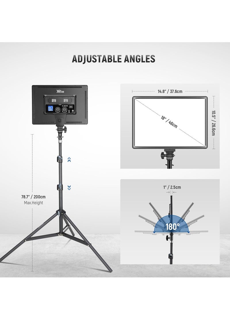 Xria SL-288ARC Bi-color Ultra-thin Soft Panel LED Light 3200k-5600k Color Temperature With LCD Display and Remote Controller (1-Light with Stand) - Image 5